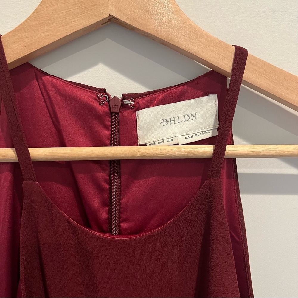 NWT BHLDN Wine/Burgundy long formal dress with slit